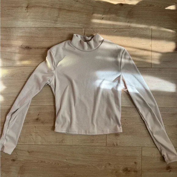 Beige Mockneck Top - Picture 1 of 3